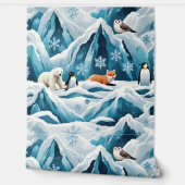 Cool Blue Arctic Scene zelfklevende muurbekleding Behang (Afrollen)