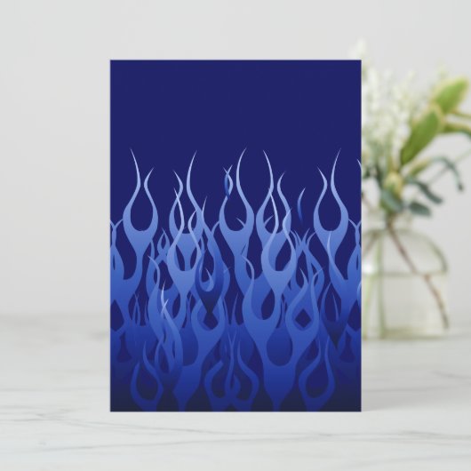 Cool Blue Automotive Racing Flames (Staand voorkant)