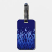 Cool Blue Automotive Racing Flames Bagagelabel (Achterkant verticaal)