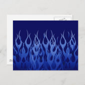 Cool Blue Automotive Racing Flames Briefkaart (Voorkant / Achterkant)