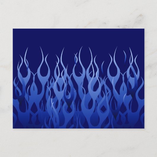 Cool Blue Automotive Racing Flames Briefkaart (Voorkant)