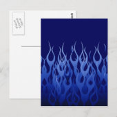 Cool Blue Automotive Racing Flames Briefkaart (Voorkant / Achterkant)