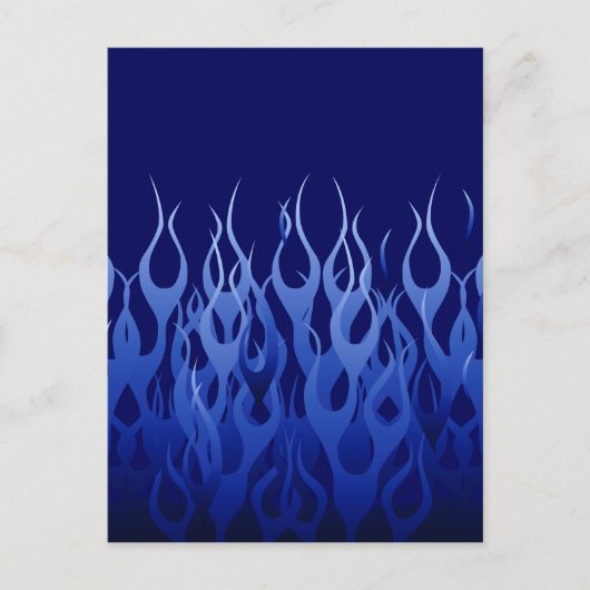 Cool Blue Automotive Racing Flames Briefkaart (Voorkant)