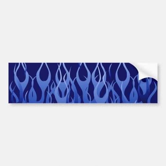 Cool Blue Automotive Racing Flames Bumpersticker (Voorkant)