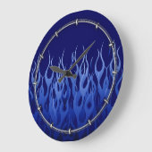 Cool Blue Automotive Racing Flames Grote Klok (Hoek)