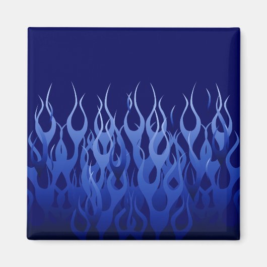 Cool Blue Automotive Racing Flames Magneet (Voorkant)