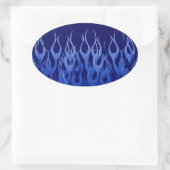 Cool Blue Automotive Racing Flames Ovale Sticker (Tas)