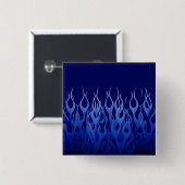 Cool Blue Automotive Racing Flames Vierkante Button 5,1 Cm (Voorkant /achterkant)