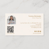 Cool Blue Bakery Croissant QR Photo  Visitekaartje (Achterkant)