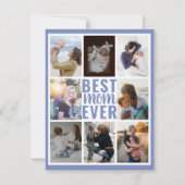 Cool Blue Beste Moeder Ooit 8 Foto Collage (Voorkant)