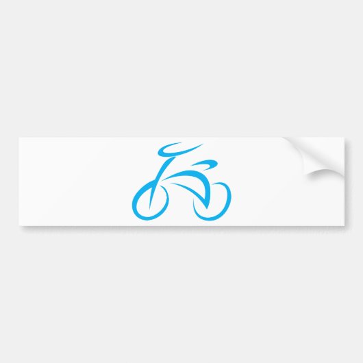 Cool Blue Bicycle Biking Logo Bumpersticker (Voorkant)