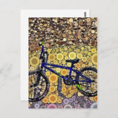 Cool Blue Bike Concentric Circus Mosaic Pattern Briefkaart (Voorkant / Achterkant)