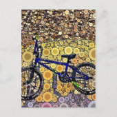 Cool Blue Bike Concentric Circus Mosaic Pattern Briefkaart (Voorkant)