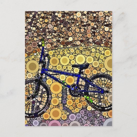 Cool Blue Bike Concentric Circus Mosaic Pattern Briefkaart (Voorkant)