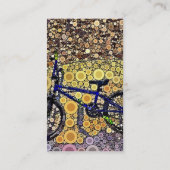 Cool Blue Bike Concentric Circus Mosaic Pattern Visitekaartje (Achterkant)
