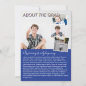 Cool Blue & Black Foto's Magazine Hoesje Afstudere Aankondiging (Achterkant)