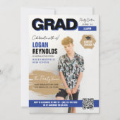 Cool Blue & Black Foto's Magazine Hoesje Afstudere Kaart (Voorkant)