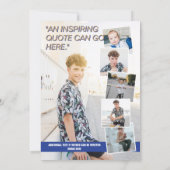 Cool Blue & Black Foto's Magazine Hoesje Afstudere Kaart (Achterkant)