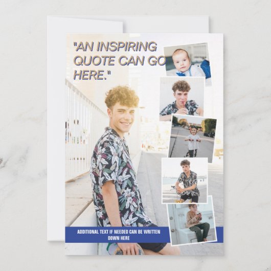 Cool Blue & Black Foto's Magazine Hoesje Afstudere Kaart (Achterkant)