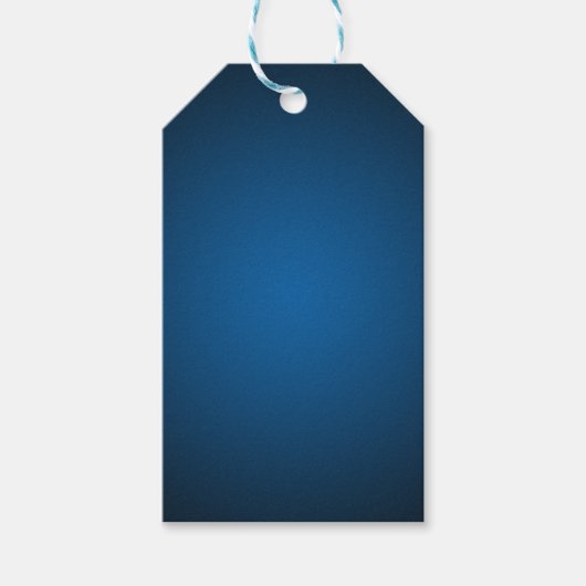Cool Blue-Black Grainy Vignette Cadeaulabel (Voorkant)