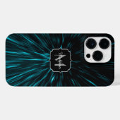 Cool Blue Black Hypergalaxy Abstract Line Monogram iPhone Hoesje (Achterkant horizontaal)