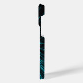 Cool Blue Black Hypergalaxy Abstract Line Monogram iPhone Hoesje (Linkerkant)