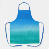 Cool Blue Blauwgroen Ombre Waterverf Artiest Schort (Voorkant)