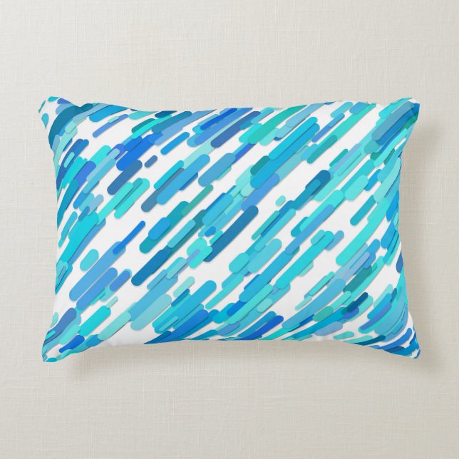 Cool Blue Blue Blauwgroen Marine Accent Kussen (Voorkant)