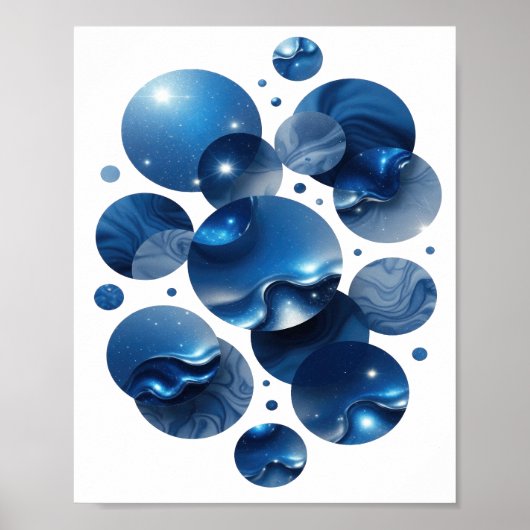 Cool Blue BLUE STARS Print (Voorkant)