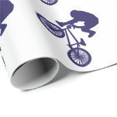 Cool Blue BMX Biker Cadeaupapier (Rol Hoek)