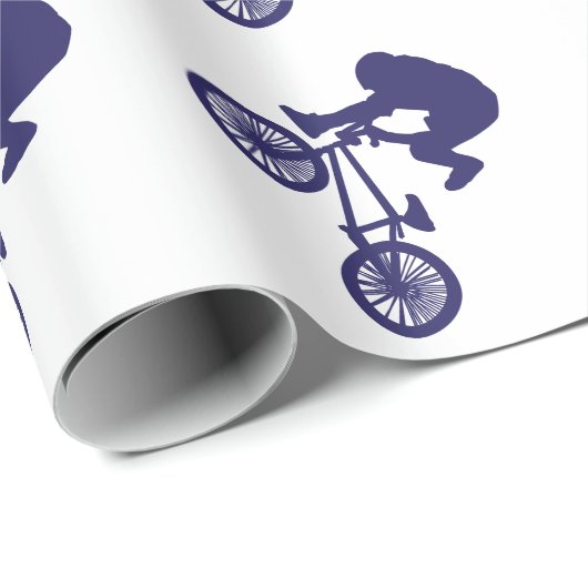 Cool Blue BMX Biker Cadeaupapier (Rol Hoek)