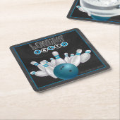 Cool Blue Bowling Party-Onderzetters Kartonnen Onderzetters (Schuin)