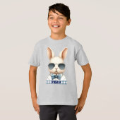 Cool Blue Bowtie Paashaas Gepersonaliseerd T-shirt (Voorkant volledig)