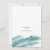 Cool Blue Brush Bruiloft Kaart (Achterkant)