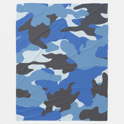 Cool Blue Camo Militaire Custom Fleece Dekens (Voorkant)