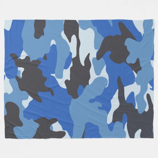 Cool Blue Camo Militaire Custom Fleece Dekens (Voorkant (Horizontaal))