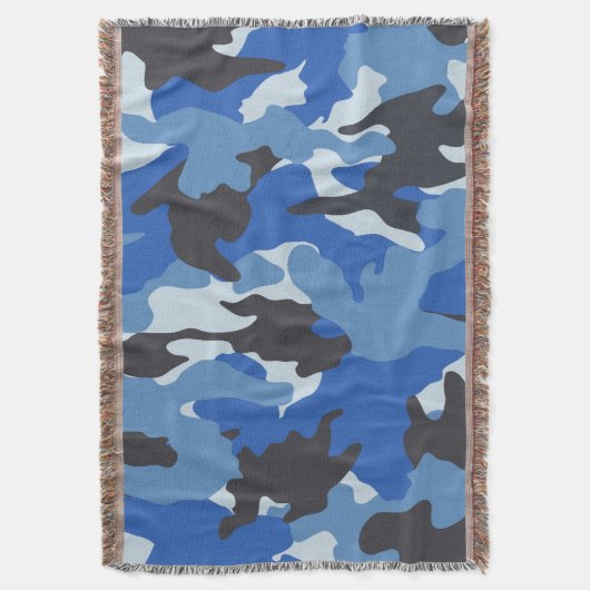 Cool Blue Camo Militaire geweven Gooi Dekens Deken (Voorkant Verticaal)