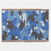 Cool Blue Camo Militaire geweven Gooi Dekens Deken (Voorkant)
