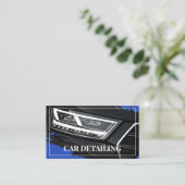 Cool Blue Car Service Detailing Photo Template Visitekaartje (Staand voorkant)