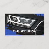 Cool Blue Car Service Detailing Photo Template Visitekaartje (Voorkant)