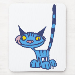 Cool Blue Cat cartoon mousepad Muismat
