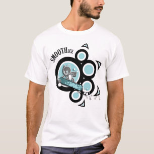 Cool Blue Cat Snowboarding T-shirt