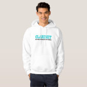 Cool Blue Clarinet Design Hoodie (Voorkant volledig)