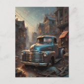 Cool Blue Classic Pickup Truck  Fantasy Art Briefkaart (Voorkant)