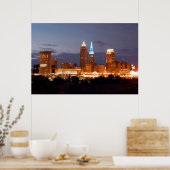 Cool Blue Cleveland Ohio (geen tekst) Poster (Keuken)