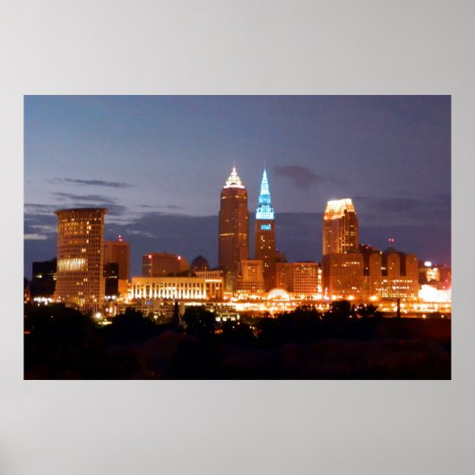 Cool Blue Cleveland Ohio Poster (geen tekst) (Voorkant)