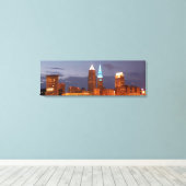 Cool Blue Cleveland Wrapped Canvas Print (Insitu (Houten vloer))