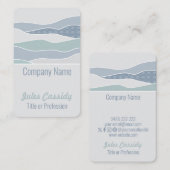 Cool Blue Curved Stripes Abstract Wave Vertical Visitekaartje (Voorkant / Achterkant)