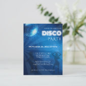 Cool Blue Disco Ball Party Briefkaart (Staand voorkant)