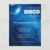 Cool Blue Disco Ball Party Briefkaart (Voorkant)